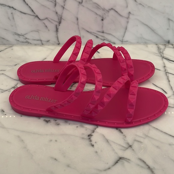 Olivia Miller New Hot Pink Jell Sandals - Picture 2 of 8